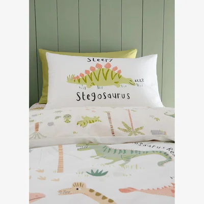 La Redoute Sleepy Dino Duvet Cover and Pillowcase Set