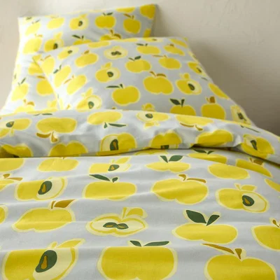 La Redoute Apples Duvet Cover Set in 50% Recycled Cotton with Square Pillowcase