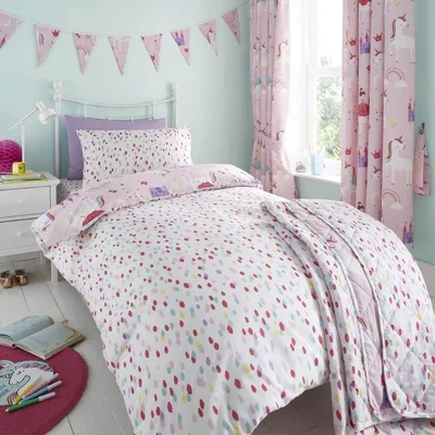 The Range Castle Unicorn Kids Bedding Duvet Cover Set - Pink / Single