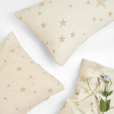 The Range Dreamscene Galaxy Texture Stars Kids Duvet Cover Bedding Set - Cream / Junior