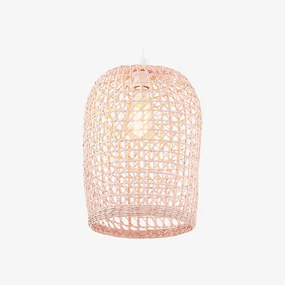 BHS.com Woven Rattan Easyfit Shade, Matte Pink