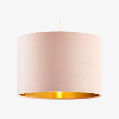 BHS.com Velvet 30cm Easyfit Shade, Pink and Brass
