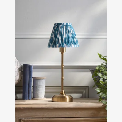 Cox and Cox Tapered Clip On Shade - Blue Ikat