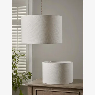 Cox and Cox White Linen Shade - Large