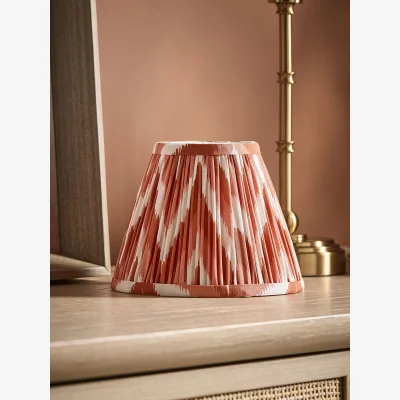 Cox and Cox Tapered Clip On Shade - Orange Zig Zag Ikat