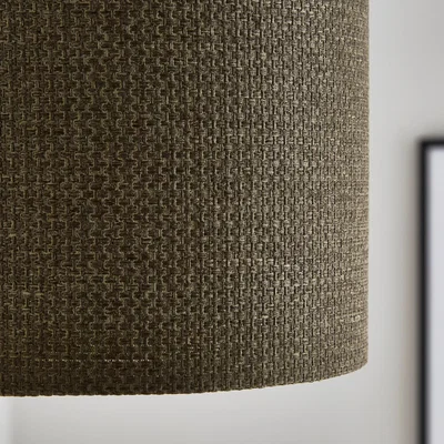 Dunelm Barkweave Drum Lamp Shade Olive
