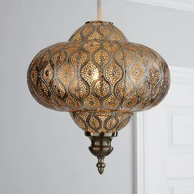 Dunelm Lucena Fretwork Silver Easy Fit Pendant Silver