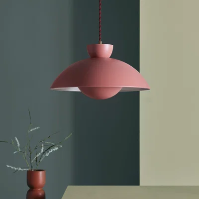 Dunelm Elements Levi Metal Easy Fit Pendant Pink