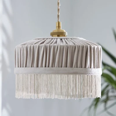 Dunelm Alessia Velvet Pleated Lamp Shade