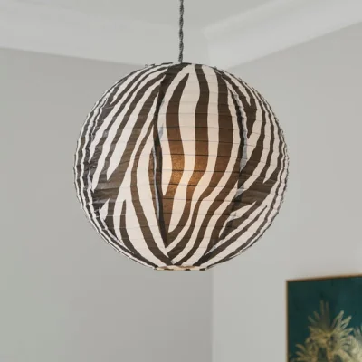 Dunelm Zebra Print Easy Fit Round Pendant Shade