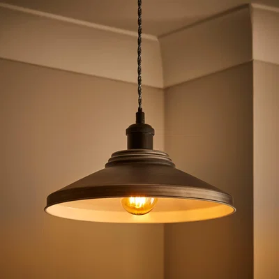 Dunelm Spun Metal Easy Fit Pendant Pewter