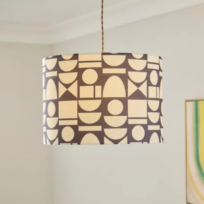 Dunelm Geometric Abstract Easy Fit Drum Lamp Shade