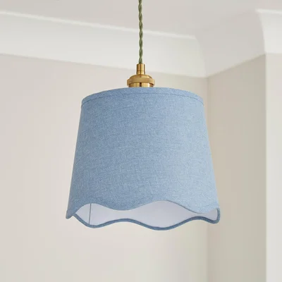Dunelm Scalloped Edge Linen Lamp Shade Air
