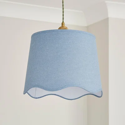 Dunelm Scalloped Edge Linen Lamp Shade Air