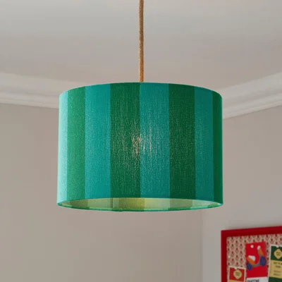 Dunelm Beatrice Striped Lamp Shade Emerald