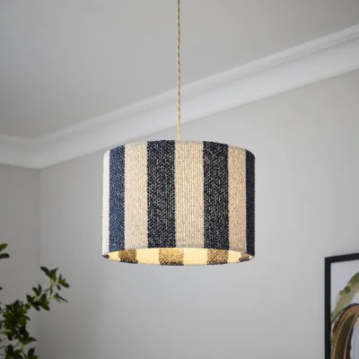 Dunelm Beatrice Boucle Stripe Easy Fit Drum Lamp Shade