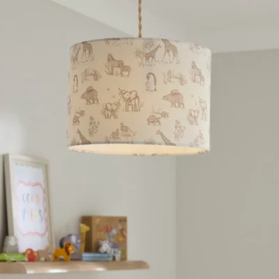 Dunelm Sketched Animals Easy Fit Lamp Shade