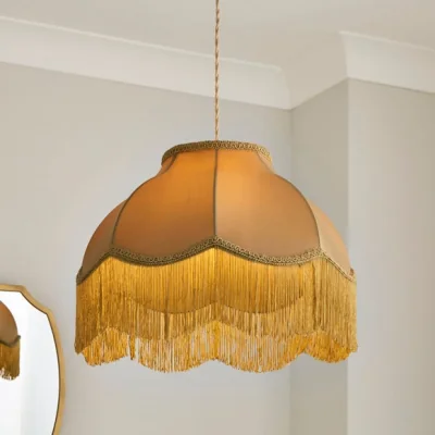 Dunelm Carmona Fringed Velvet Lamp Shade