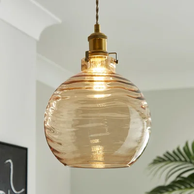 Dunelm Amber Wave Easy Fit Pendant Shade