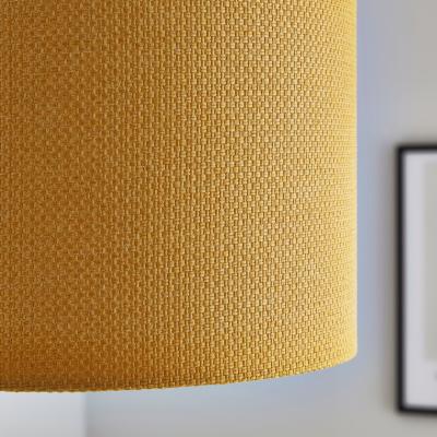 Dunelm Barkweave Easy Fit Drum Lamp Shade Ochre (Yellow)
