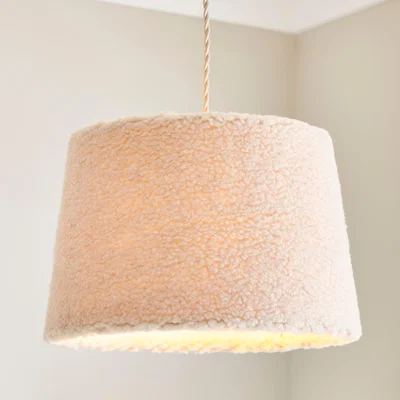 Dunelm Moki Faux Shearling Tapered Shade Natural