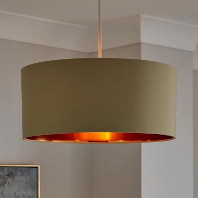 Dunelm Oro Drum Easy Fit Lamp Shade Sage (Green)