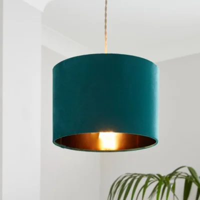 Dunelm Drum Velvet Lamp Shade