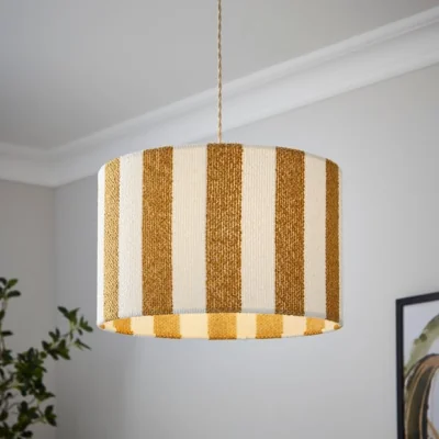 Dunelm Beatrice Boucle Stripe Easy Fit Drum Lamp Shade