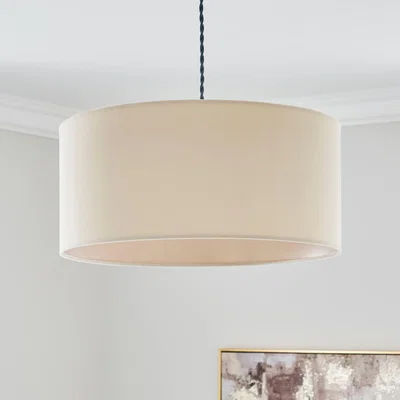 Dunelm Nesa Shallow Velvet Lamp Shade Cream
