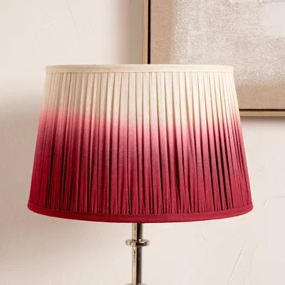 Dunelm Scallop Ombre Soft Pleated Tapered Lamp Shade Red