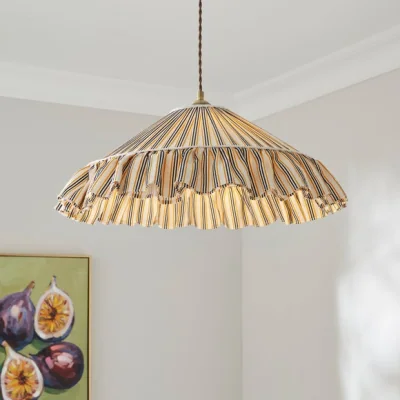 Dunelm Stripe Ruffle Easy Fit Lamp Shade