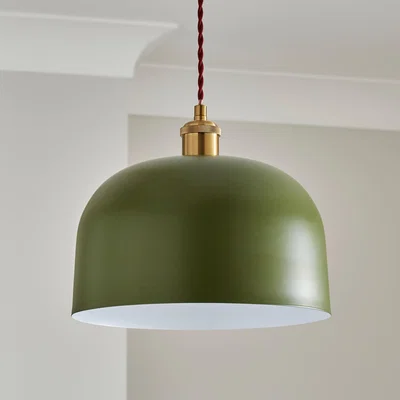 Dunelm Keko Dome Easy Fit Pendant Olive