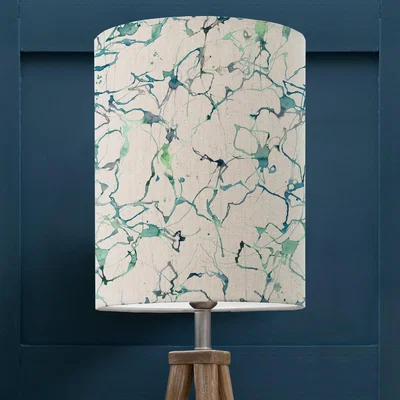 Dunelm Carrara Cylinder Lamp Shade Carrara Ocean Blue