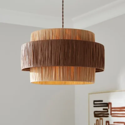 Dunelm Niki Raffia Two Tier Easy Fit Pendant Shade