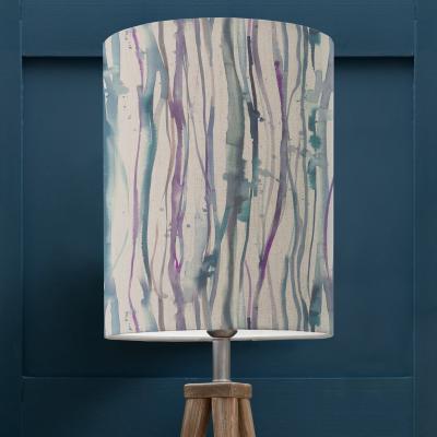 Dunelm Falls Cylinder Lamp Shade Falls Indigo Blue