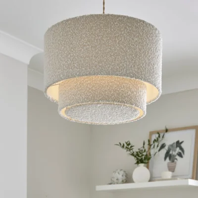 Dunelm Hazelle Boucle Two Tier Lamp Shade