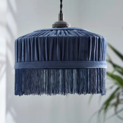 Dunelm Alessia Velvet Pleated Lamp Shade