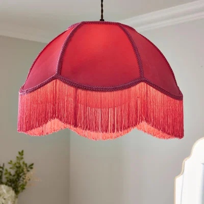 Dunelm Carmona Fringed Velvet Lamp Shade
