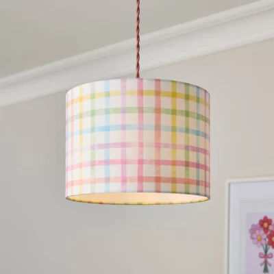 Dunelm Rainbow Gingham Easy Fit Lamp Shade