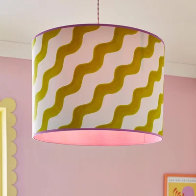 Dunelm Sophie Robinson Made to Order Hazy Wave Chartreuse Lamp Shade