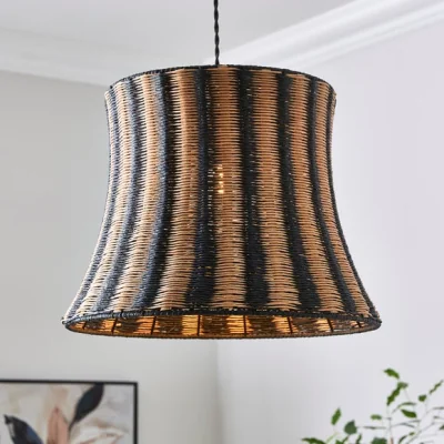 Dunelm Khyra Striped Rattan Easy Fit Pendant Shade