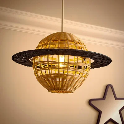 Dunelm Saturn Rattan Easy Fit Pendant Shade Natural