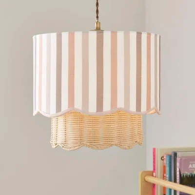 Dunelm Stripe Scallop Easy Fit Lamp Shade