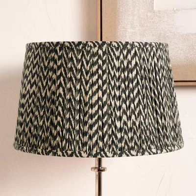 Dunelm Vienna Chevron Mushroom Pleat Lamp Shade Black