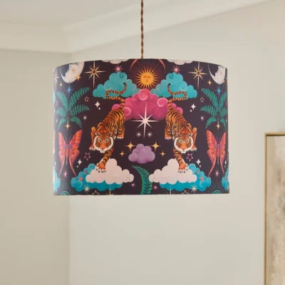 Dunelm Maximal Tiger Easy Fit Drum Lamp Shade