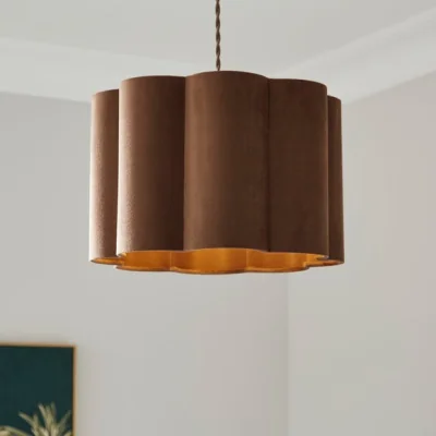 Dunelm Alex Pleated Velvet Easy Fit Drum Lamp Shade