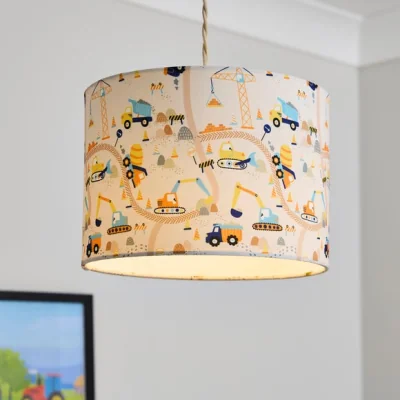 Dunelm Trucks and Diggers Easy Fit Lamp Shade