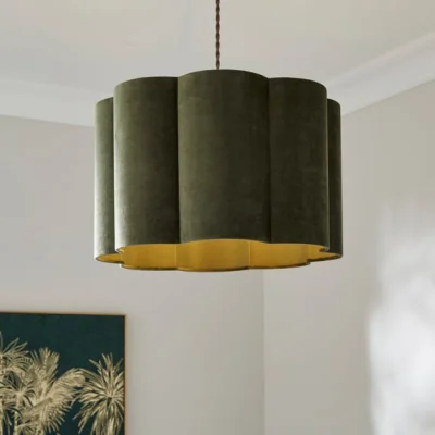 Dunelm Alex Pleated Velvet Easy Fit Drum Lamp Shade
