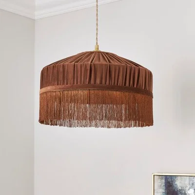 Dunelm Alessia Velvet Pleated Lamp Shade