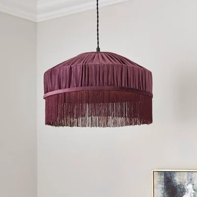 Dunelm Alessia Velvet Pleated Lamp Shade